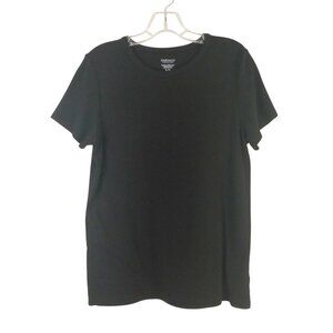 Jones & Co New York Black Short Sleeve Cotton Stretch Tee T-Shirt Womens XL